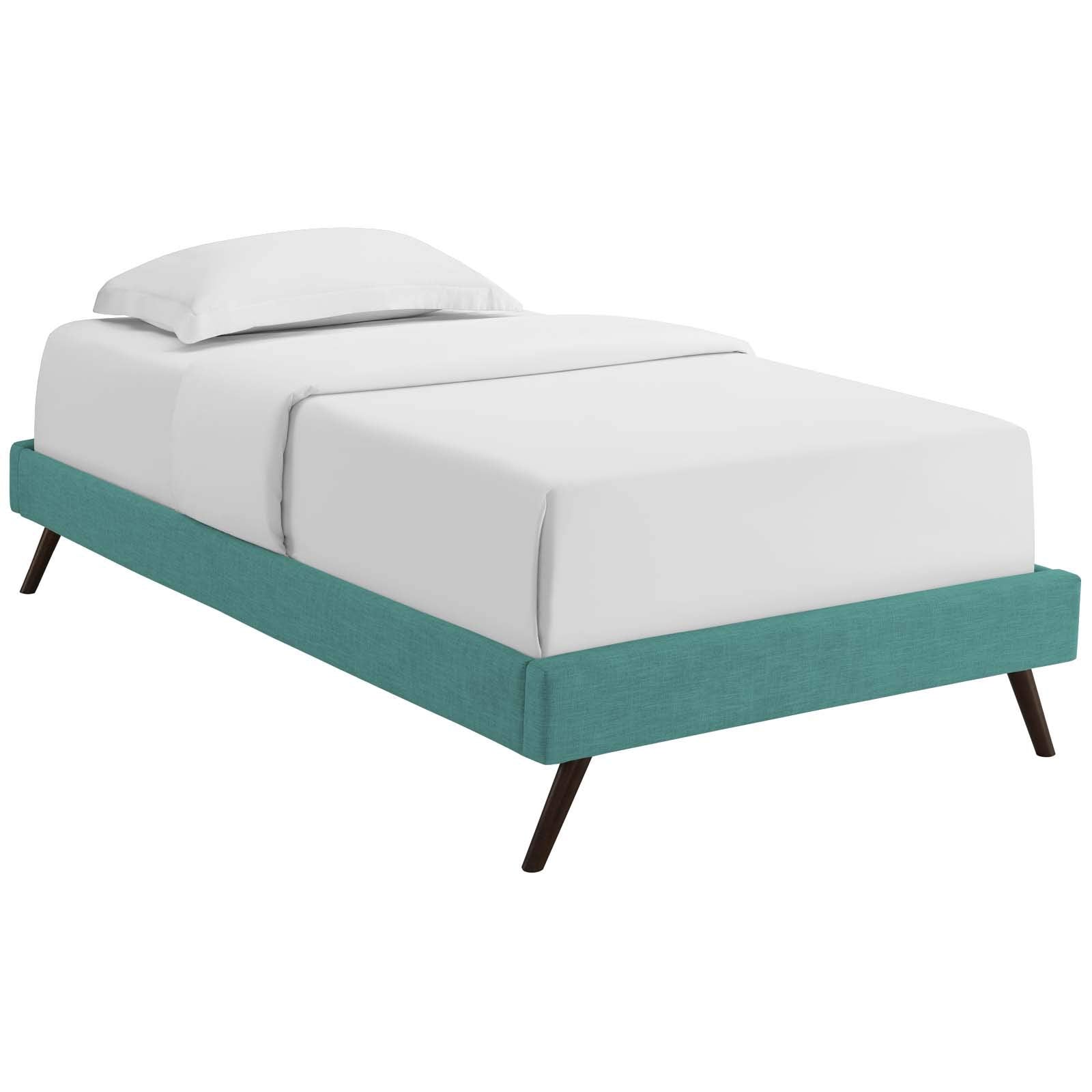 Modway Loryn Upholstered Twin Platform Bed Frame With Wood Slat Support In Teal